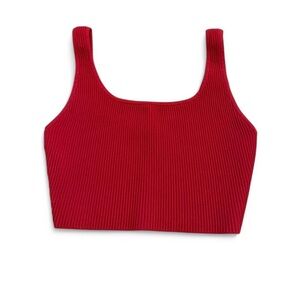 Aritzia Red Ribbed Cropped Tank